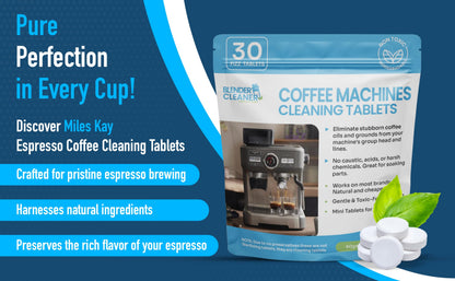 Sage Compatible 30 Pack Coffee Cleaning tablets | Natural Barista-Grade Coffee Cleaning Tablets